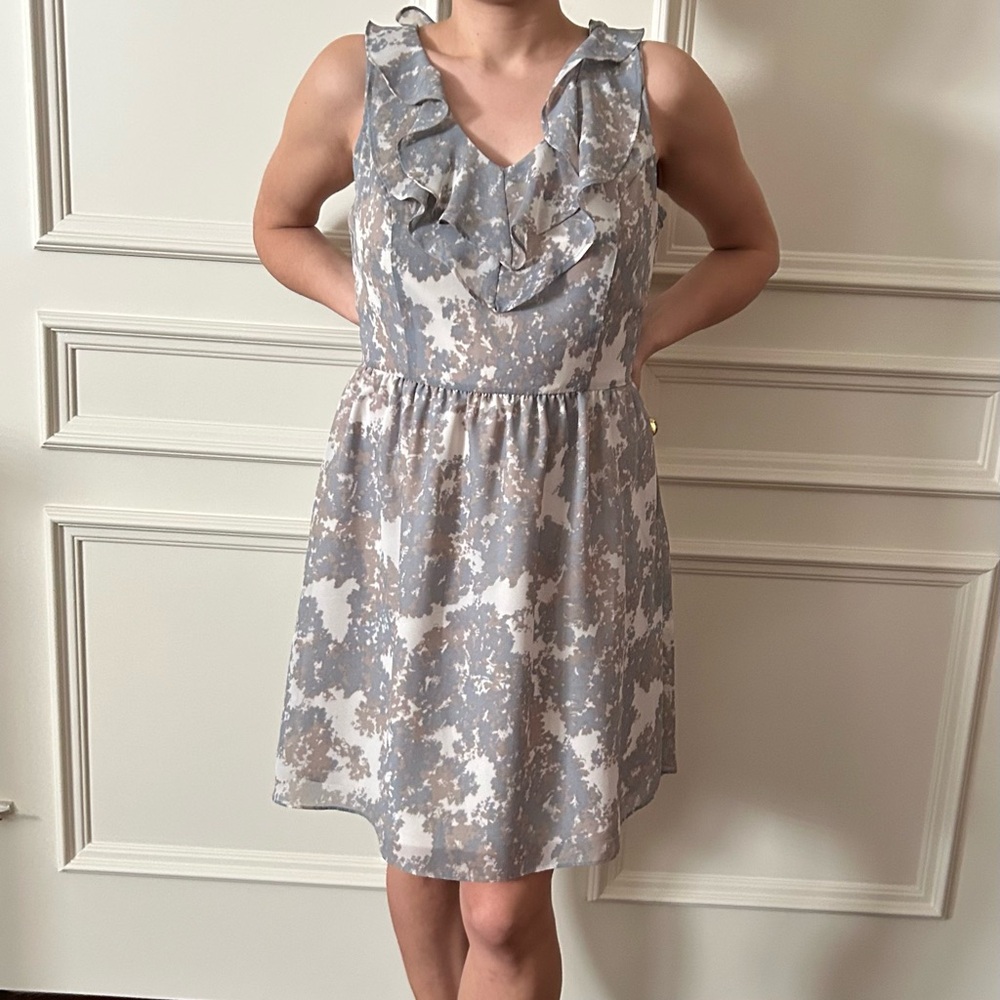 GAP Silver Smocked Ruched Dress